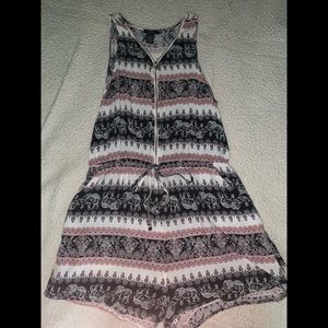 Elephant Print Romper